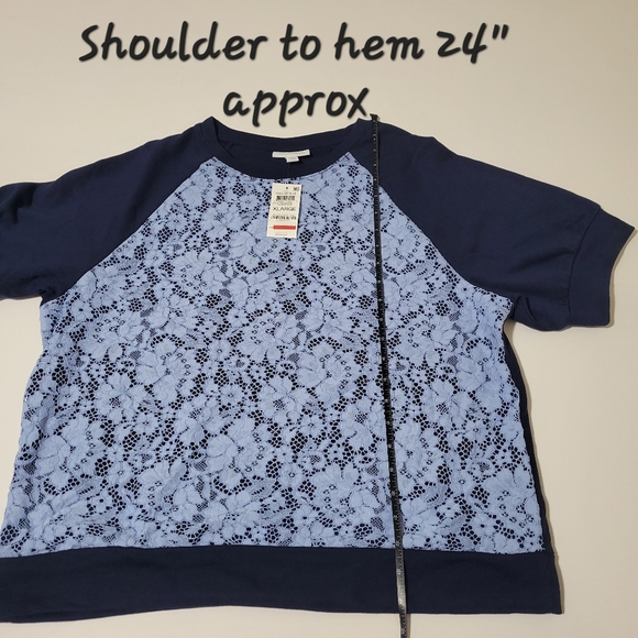 Lace-front Raglan sleeve top - Picture 6 of 8